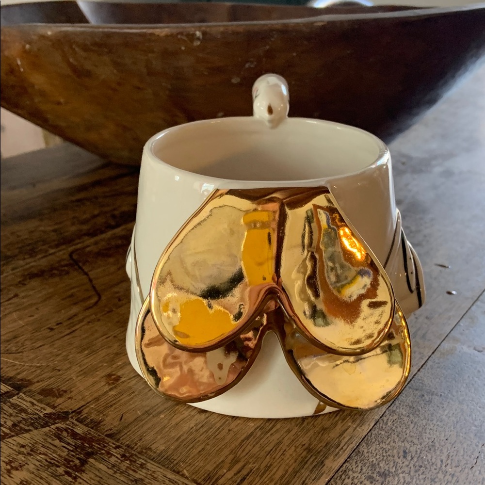 Anthropologie Rare Fauna Fete Swan Mug with Gold Details - Picture 9 of 10